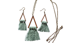 Load image into Gallery viewer, Triangle Tassel Necklace &amp; Earring Set
