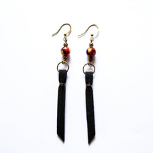 Load image into Gallery viewer, Black Leather Tassel Earrings
