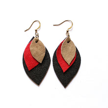 Load image into Gallery viewer, Leather Leaves Dangle Earrings
