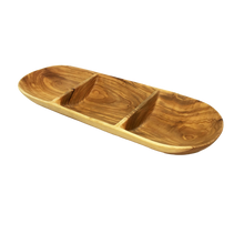 Load image into Gallery viewer, Olive Wood Divided Serving Trays
