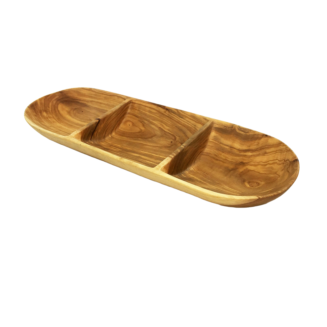 Olive Wood Divided Serving Trays