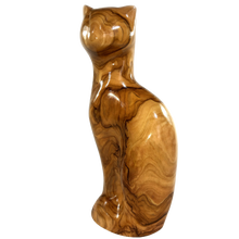 Load image into Gallery viewer, Olive Wood Cat Carving
