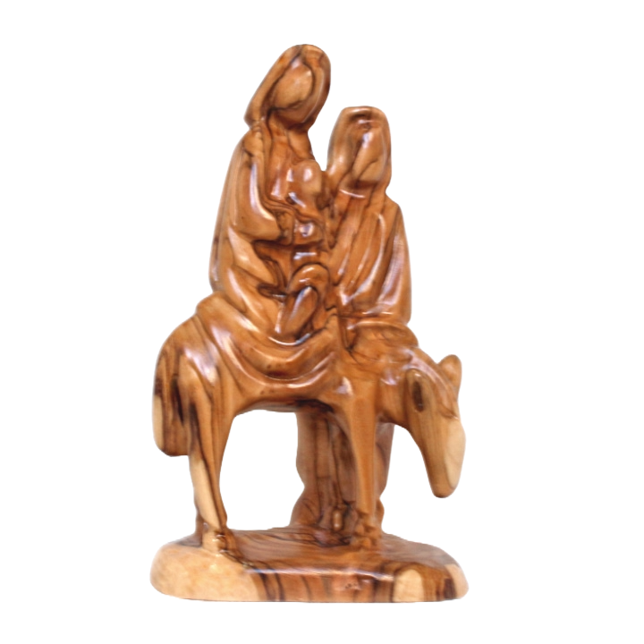 Olive Wood Providence One-Piece Holy Family - Flight to Egypt Figures