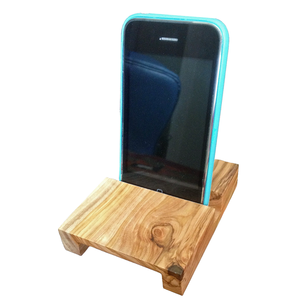 Olive Wood Handheld Device Stand (Natural Amplifier)