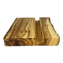 Load image into Gallery viewer, Olive Wood Natural Bark Tablet Device Stand

