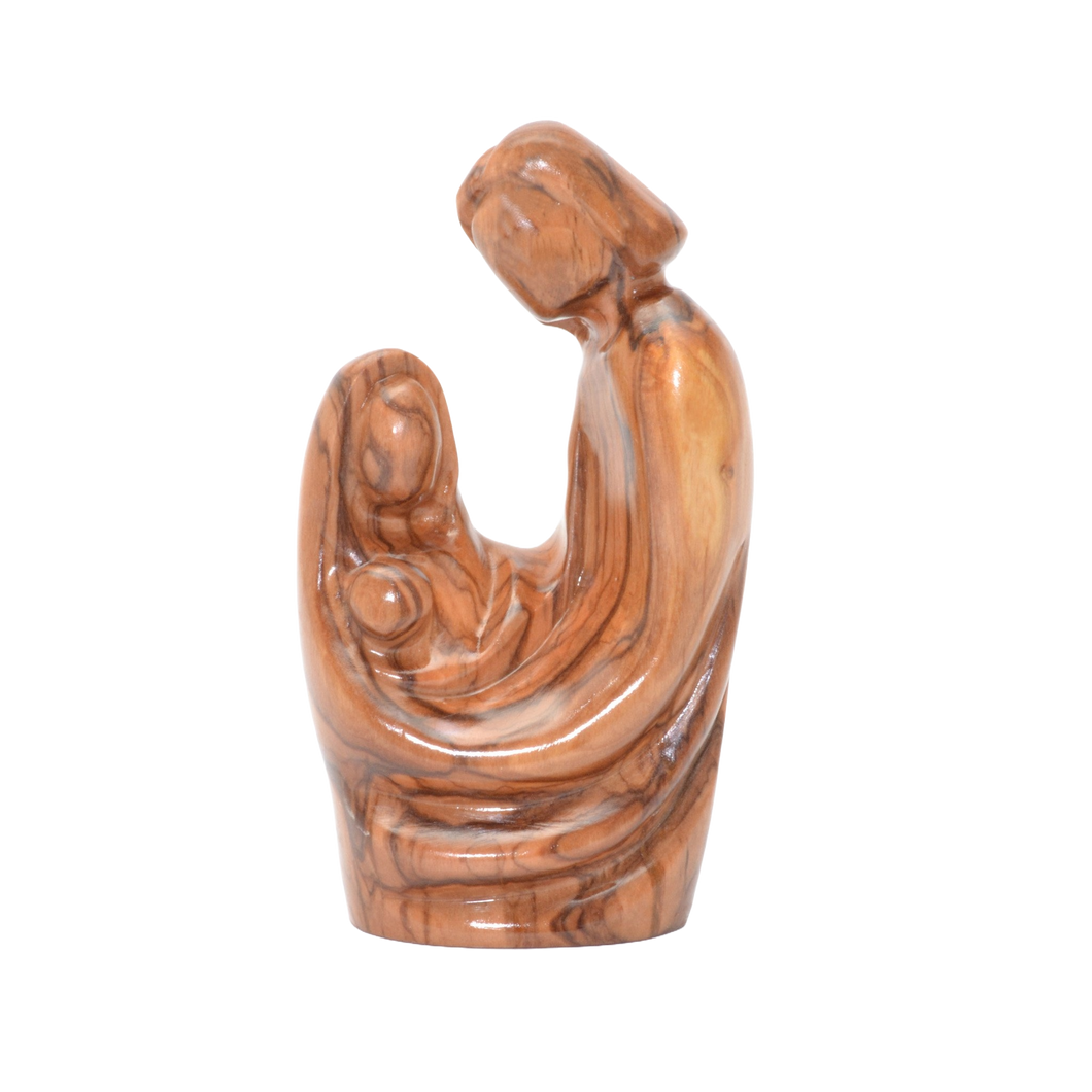 Olive Wood A Midnight Clear One-Piece Holy Family - Kneeling (4in)