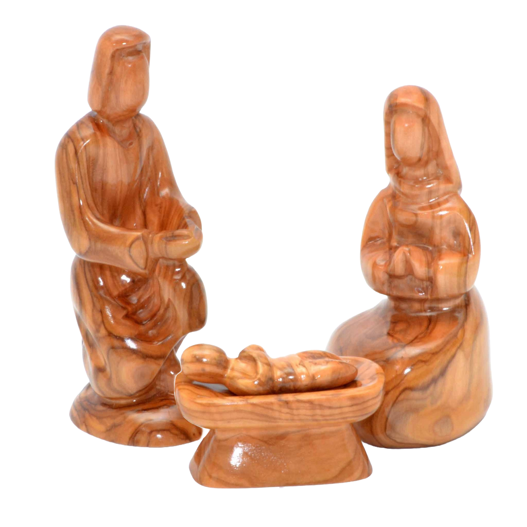 Handcrafted Olive Wood Nativity Set (4-Piece)