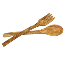 Load image into Gallery viewer, Olive Wood Salad Server Set - Straight Handle
