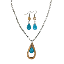 Load image into Gallery viewer, Turquoise Teardrop Necklace and Earring Set
