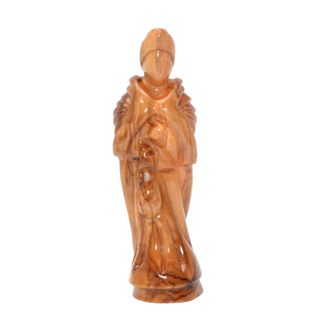 Olive Wood Wise Man Figure - Standing with Bag of Myrrh