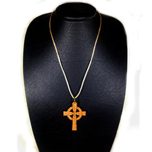 Load image into Gallery viewer, Olive Wood Celtic Cross Necklace
