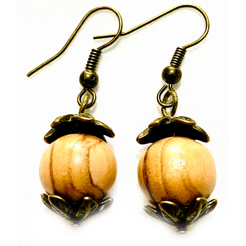 Olive Wood Forest Fairy Earrings