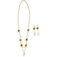 Load image into Gallery viewer, Golden Clarity Prisma Necklace and Earrings Set
