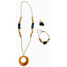Load image into Gallery viewer, Lazuli Night Sky Necklace, Earrings and Bracelet Set
