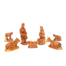 Load image into Gallery viewer, 8-Piece Olive Wood Nativity Set
