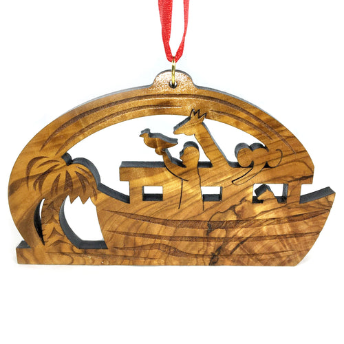 Olive Wood Noah's Ark Ornament