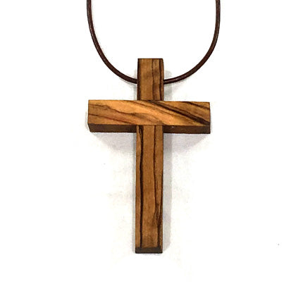 Olive Wood Pilgrim Cross Necklace