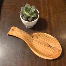Load image into Gallery viewer, Handcrafted Olive Wood Spoon Rest Scaled with Succulent
