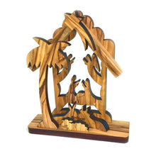 Load image into Gallery viewer, Olive Wood Tabletop Creche (Large)
