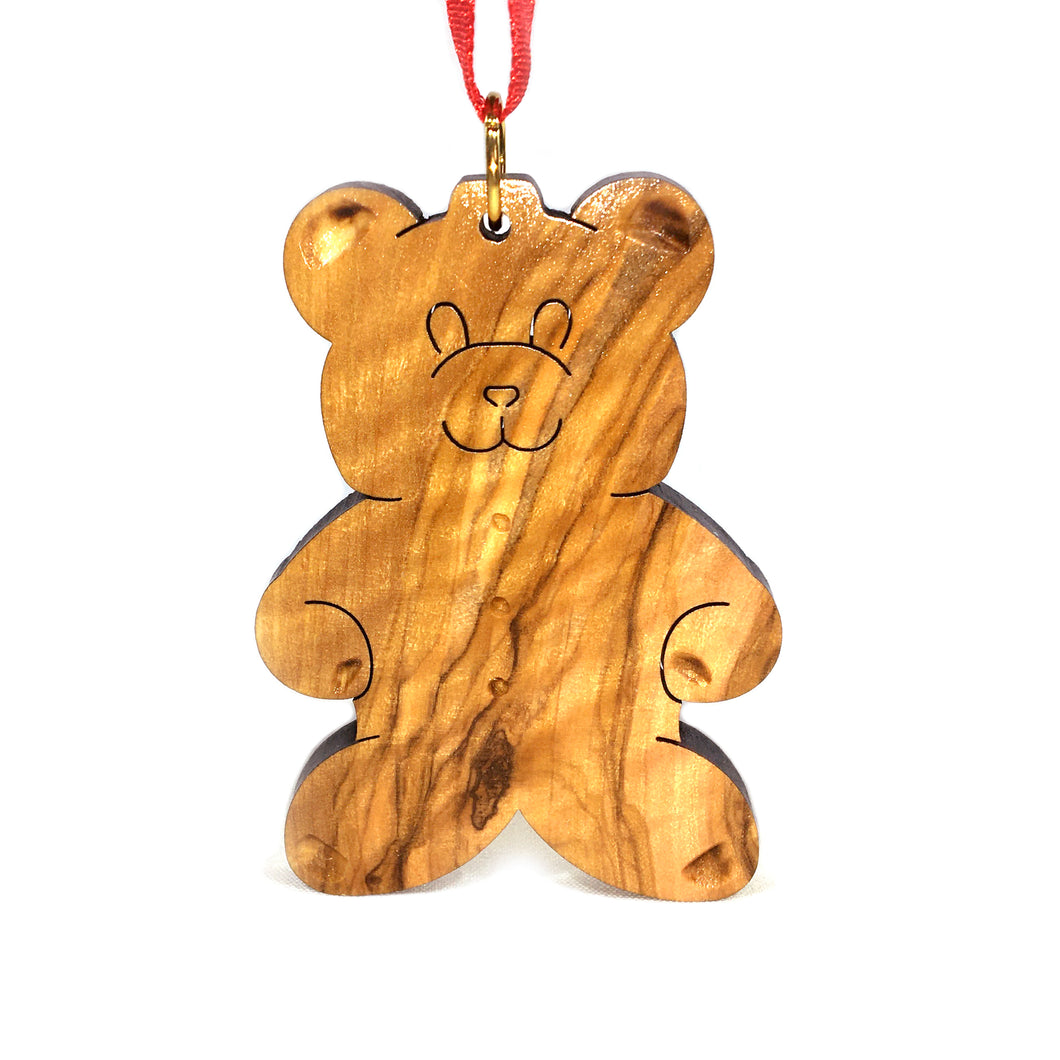 Olive Wood Teddy Bear Standing Ornament