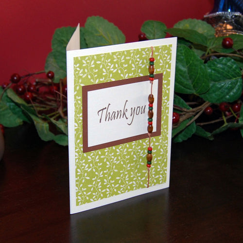'Thank You' Beads Handmade Card