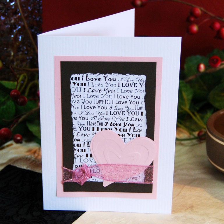 Pink Love Handmade Valentine's Card