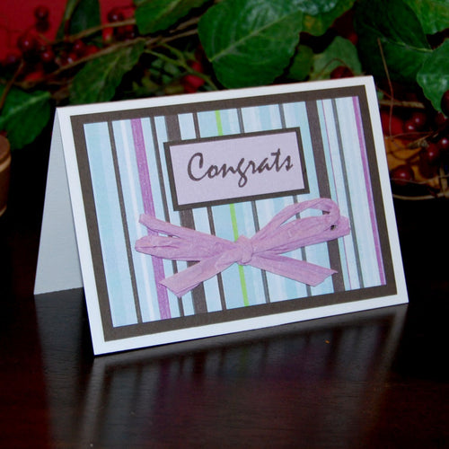 Striped Congrats Handmade Card