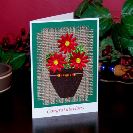 Flowers Blooming Congratulations Handmade Card