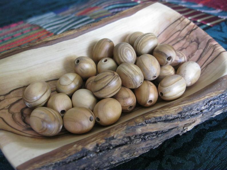 Olive Wood Oval Beads 2